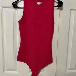 Elegant Red Sleeveless Bodysuit